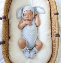 Load image into Gallery viewer, &#39;My First Easter&#39; Singlet Knit Romper Bundle - Powder Blue