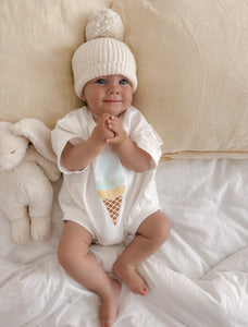 Blue Scoop Ice Cream Slouch Romper