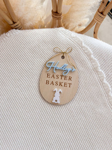 Personalised Easter Basket Tag (Bunny) - Acrylic Name