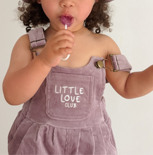 Load image into Gallery viewer, Corduroy &#39;Little Love Club&#39; Overalls - Purple