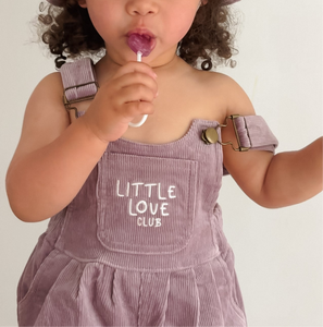 Corduroy 'Little Love Club' Overalls - Purple