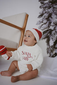 'Santa Baby' Long Sleeve Knit Romper