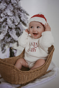 'Santa Baby' Long Sleeve Knit Romper