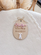 Load image into Gallery viewer, Easter Basket &amp; Tag Bundle - Personalised Tag (Bunny) - Acrylic Name