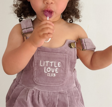 Load image into Gallery viewer, Corduroy &#39;Little Love Club&#39; Overalls - Purple