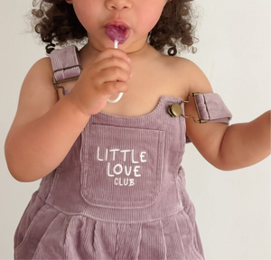 Corduroy 'Little Love Club' Overalls - Purple