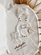 Load image into Gallery viewer, Personalised First Christmas Heirloom Classic Knit Blanket - Vanilla