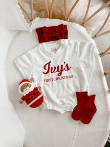 Personalised Summer First Christmas Bubble Romper - Milk