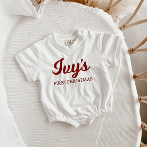 Personalised Summer First Christmas Bubble Romper - Milk