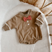 Load image into Gallery viewer, Gingerbread Long Sleeve Bubble Romper