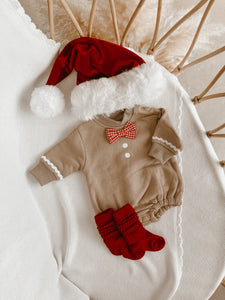 Gingerbread Long Sleeve Bubble Romper