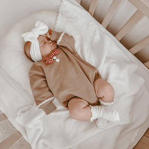 Gingerbread Long Sleeve Bubble Romper