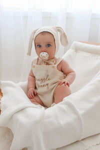 'Snuggle Bunny' Singlet Knit Romper - Honey