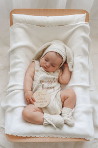 'Snuggle Bunny' Singlet Knit Romper Bundle - Honey