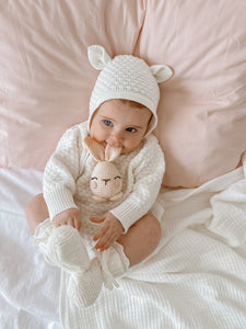 Lamb Long Sleeve Romper Bundle - Milk