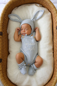 'My First Easter' Singlet Knit Romper - Powder Blue