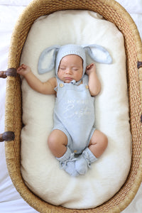 'My First Easter' Singlet Knit Romper - Powder Blue