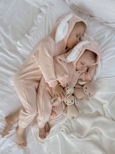 'Little Bunny' Hoodie Zip Romper - Pink