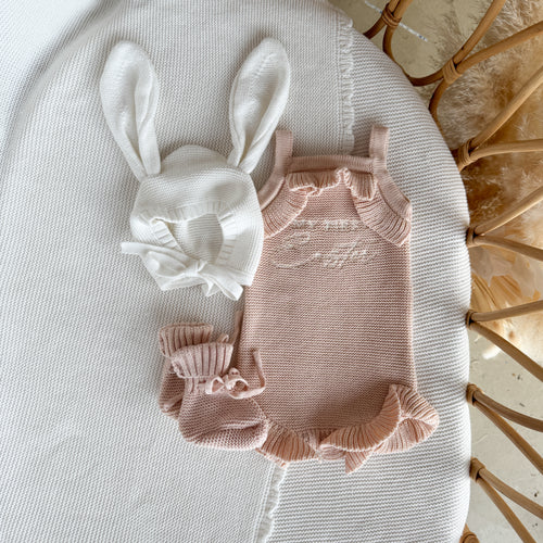 'My First Easter' Singlet Frill Romper Bundle - Pink Lemonade