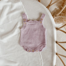 Load image into Gallery viewer, Lavender Scallop Singlet Mini Knit Romper