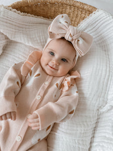 Easter Knit Pink Bunny Romper