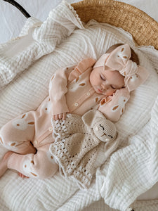 Easter Knit Pink Bunny Romper