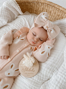 Easter Knit Pink Bunny Romper