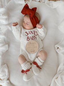 'Santa Baby' Long Sleeve Knit Romper