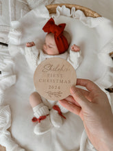 Load image into Gallery viewer, Wooden Personalised &#39;First Christmas 2024&#39; Plaque