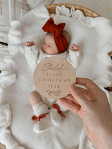 Wooden Personalised 'First Christmas 2024' Plaque