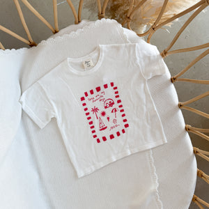 Kids 'Favourite Days' Tee - White & Red