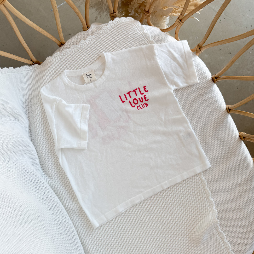 'Little Love Club' Tee - White & Red