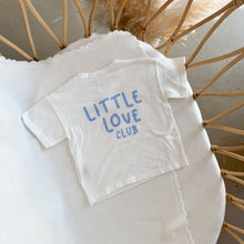 Load image into Gallery viewer, &#39;Little Love Club&#39; Tee - White &amp; Blue - Dual Logo Design