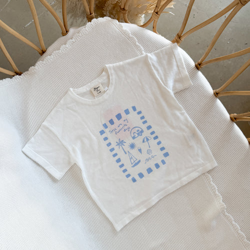 Kids 'Favourite Days' Tee - White & Blue