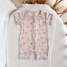 Load image into Gallery viewer, Short Sleeve Bamboo Growsuit - Blushing Blooms