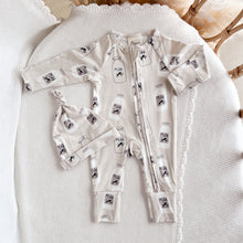 Load image into Gallery viewer, Long Sleeve Bamboo Growsuit &amp; Beanie Bundle - Milk Bottle