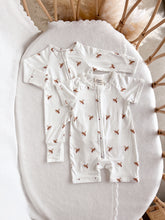 Load image into Gallery viewer, Short Sleeve Bamboo Growsuit - Honey Bee