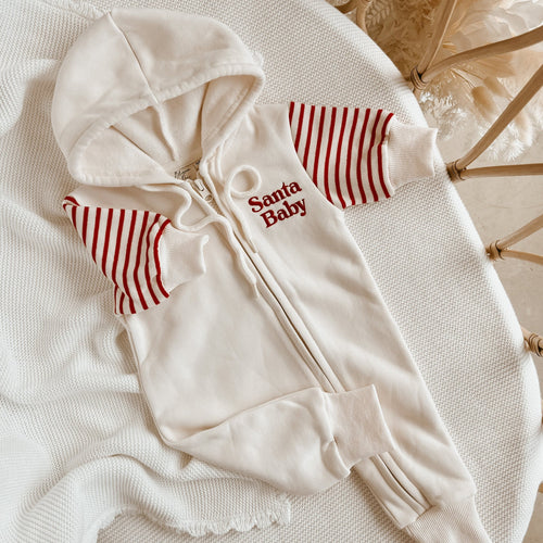 'Santa Baby' Hoodie Zip Romper