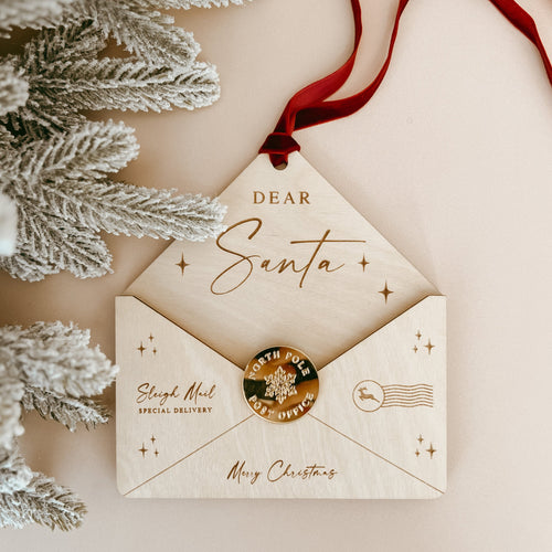 'Dear Santa' Wooden Letter Envelope - Non Personalised