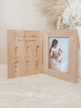 Load image into Gallery viewer, &#39;Where Love is Grown&#39; Personalised Birth Flower Wooden Photo Frame