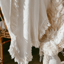 Load image into Gallery viewer, Fringe Muslin Swaddle Blanket