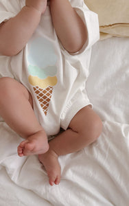 Blue Scoop Ice Cream Slouch Romper