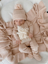 Load image into Gallery viewer, Ribbed Knit Romper &amp; Beanie Bundle - Pink Lemonade