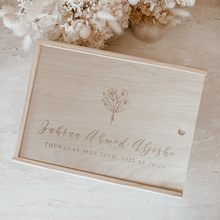 Load image into Gallery viewer, Wooden Personalised Baby Keepsake Box *