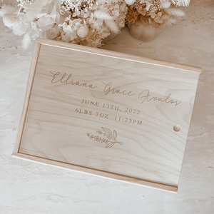 Wooden Personalised Baby Keepsake Box *