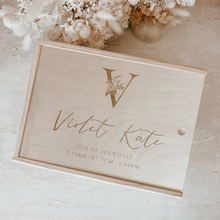 Load image into Gallery viewer, Wooden Personalised Baby Keepsake Box *