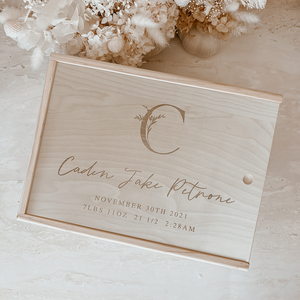 Wooden Personalised Baby Keepsake Box *