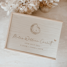 Load image into Gallery viewer, Wooden Personalised Baby Keepsake Box *