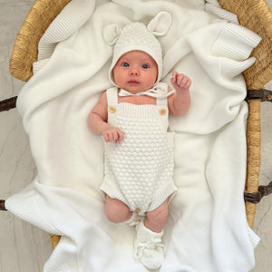 Lamb Singlet Knit Romper Bundle - Milk