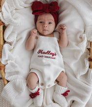 Load image into Gallery viewer, Personalised First Christmas Singlet Knit Romper - Milk